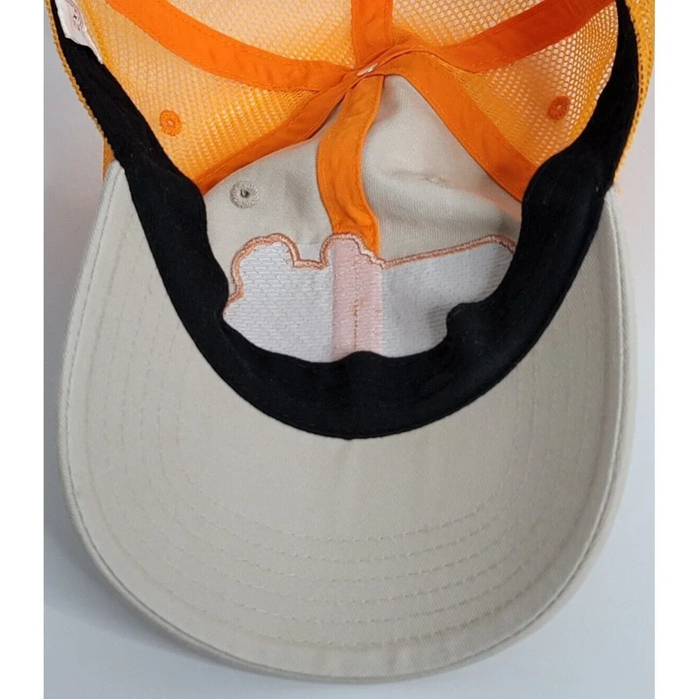 Save The Bees Adjustable Strap Trucker Mesh Cap Hat Smithsonian Orange Logo